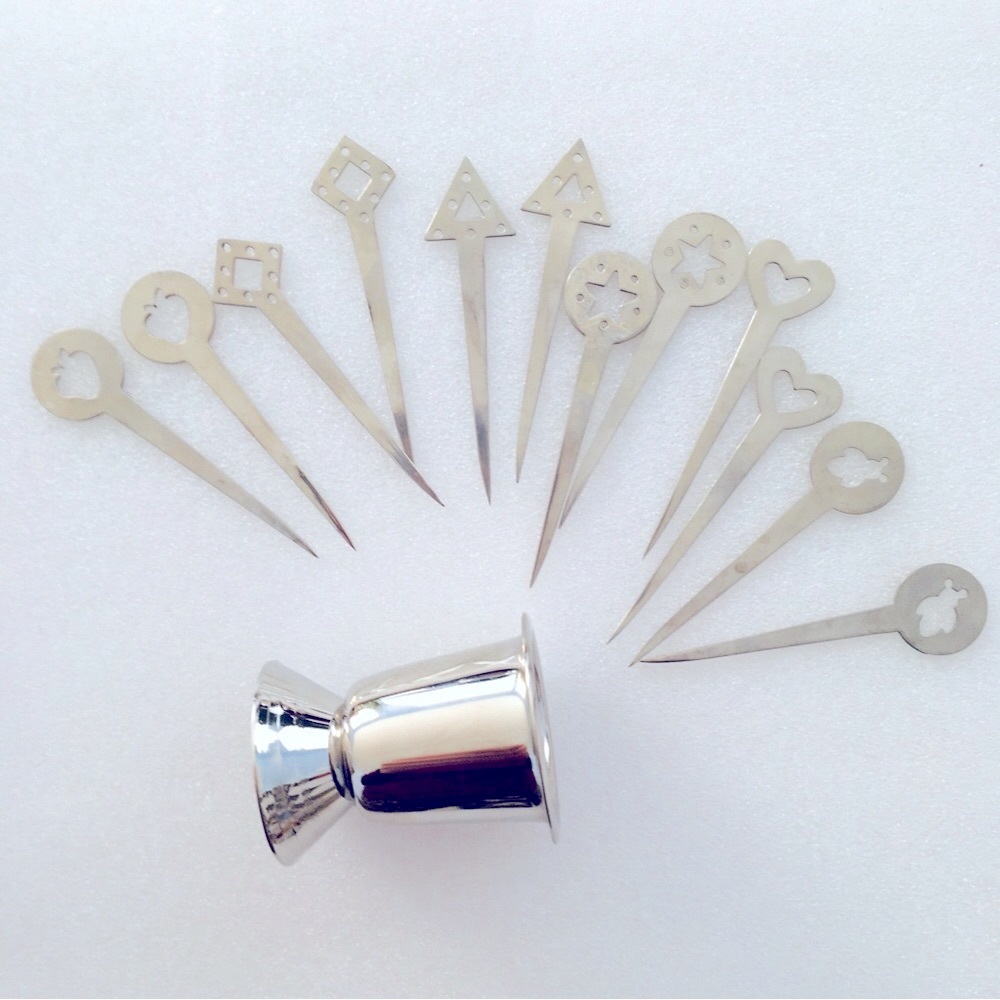 Crate & Barrel Stainless Steel Cocktail Picks Set
